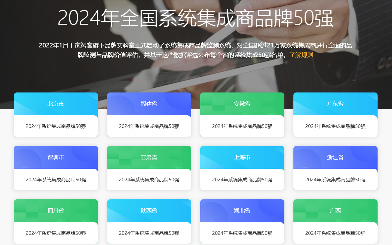 2024年全国系统集成商品牌50强名单发布